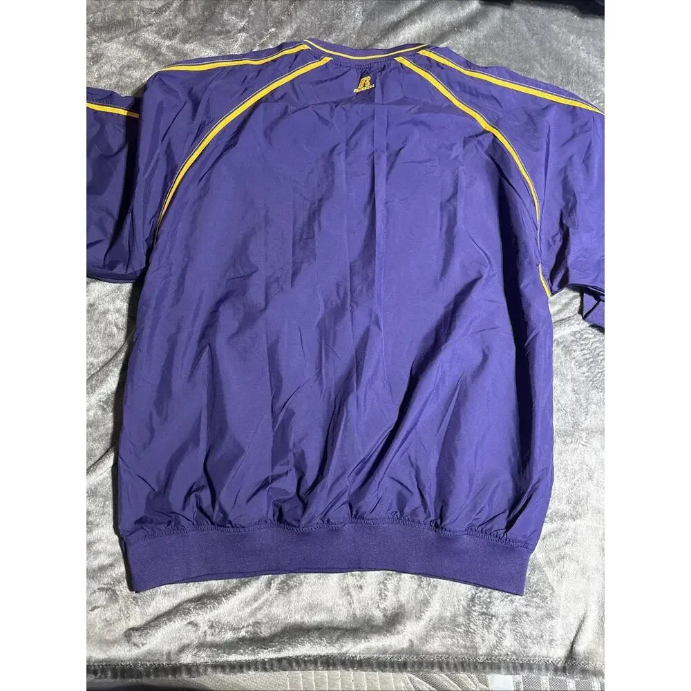 ECU East Carolina Pirates Russell Men M Team Issue Purple Windbreaker Pullover - Picture 7 of 7
